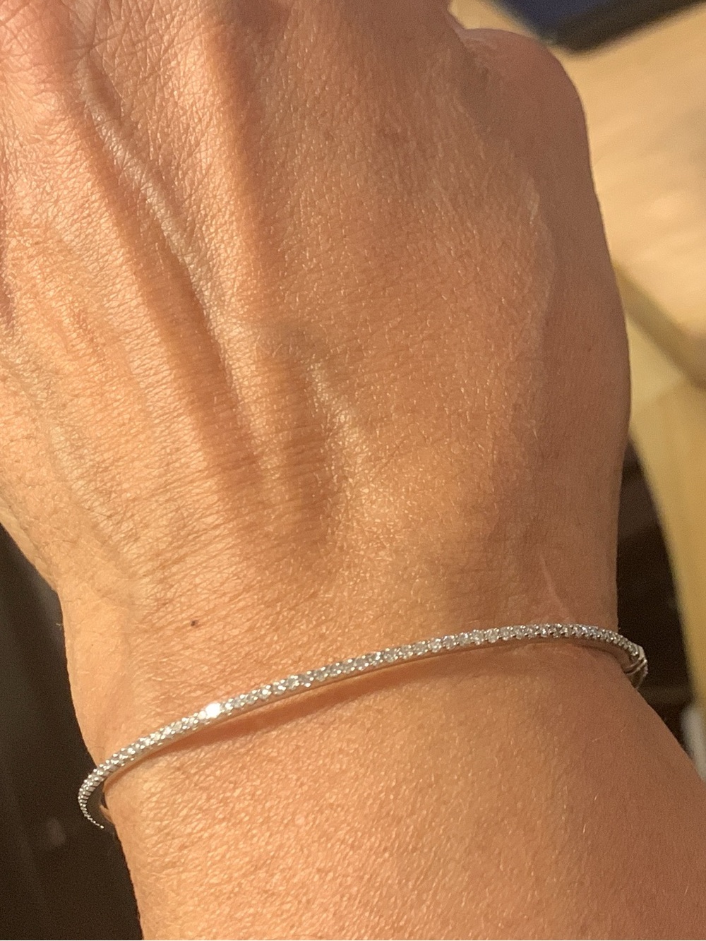 18k white gold with real diamonds Tennis Bracelet - Women Jewelry